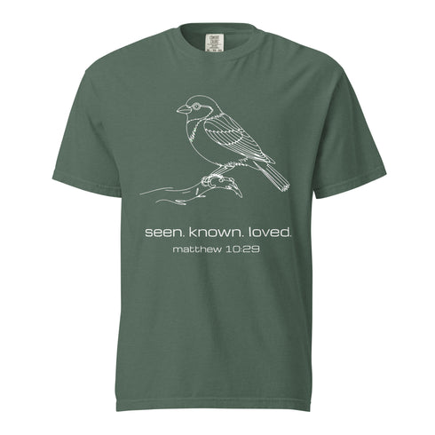 Seen Known Loved Sparrow Christian Bible Verse T-Shirt